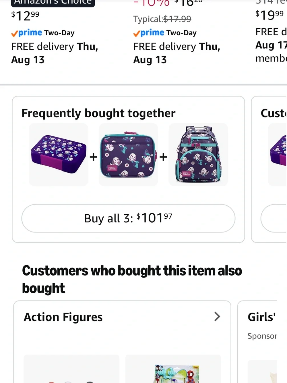 Kids' purple & teal ghost spider Backpack and Lunch Set